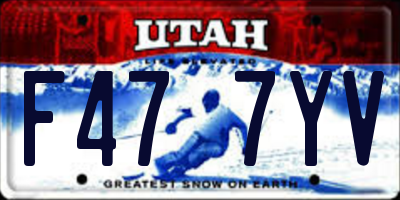 UT license plate F477YV