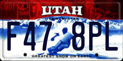 UT license plate F478PL