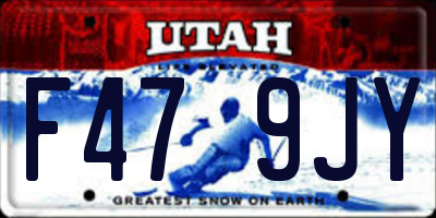 UT license plate F479JY