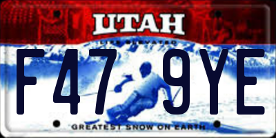 UT license plate F479YE
