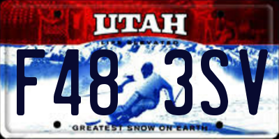 UT license plate F483SV