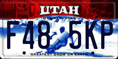 UT license plate F485KP