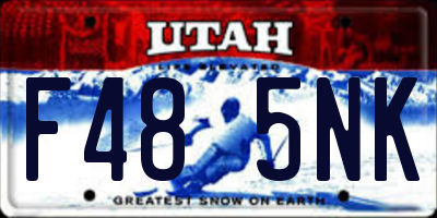 UT license plate F485NK
