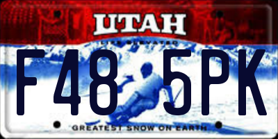 UT license plate F485PK