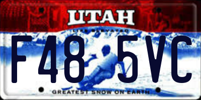 UT license plate F485VC