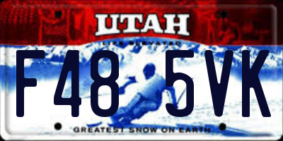 UT license plate F485VK