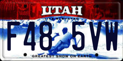 UT license plate F485VW