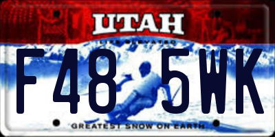 UT license plate F485WK