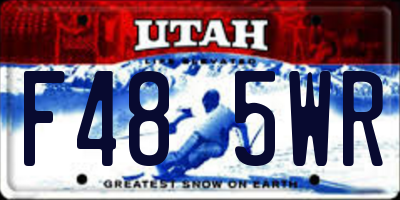 UT license plate F485WR