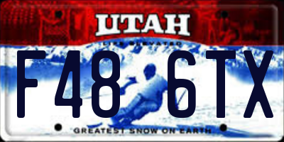 UT license plate F486TX