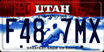UT license plate F487MX