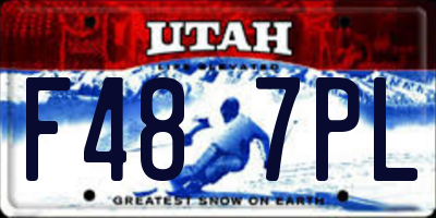 UT license plate F487PL