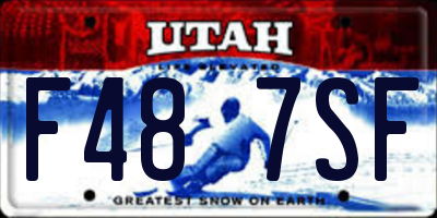 UT license plate F487SF