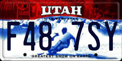 UT license plate F487SY