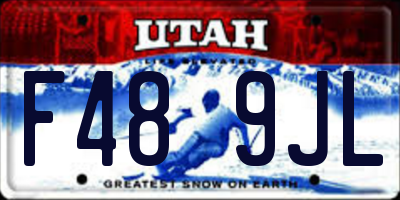 UT license plate F489JL