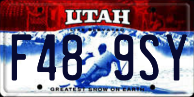 UT license plate F489SY