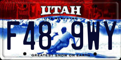 UT license plate F489WY