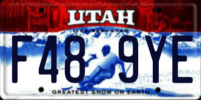 UT license plate F489YE