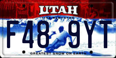 UT license plate F489YT