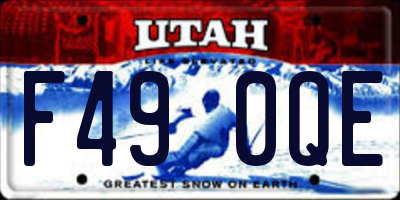 UT license plate F490QE