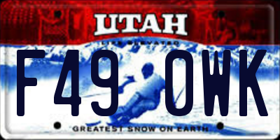 UT license plate F490WK