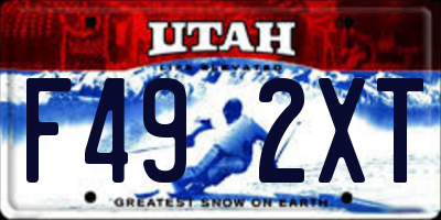UT license plate F492XT