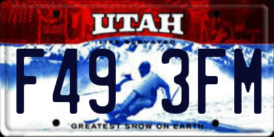 UT license plate F493FM