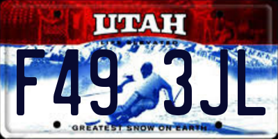 UT license plate F493JL