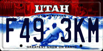 UT license plate F493KM