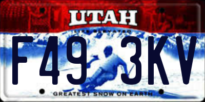 UT license plate F493KV