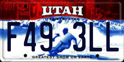 UT license plate F493LL