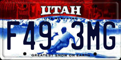 UT license plate F493MG