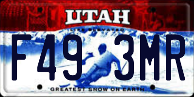 UT license plate F493MR