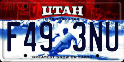 UT license plate F493NU