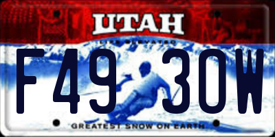 UT license plate F493OW
