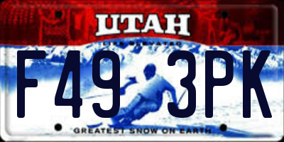 UT license plate F493PK