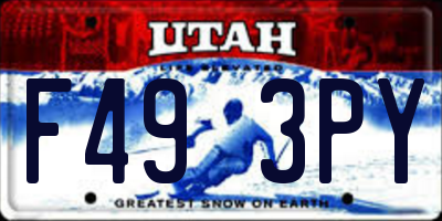 UT license plate F493PY