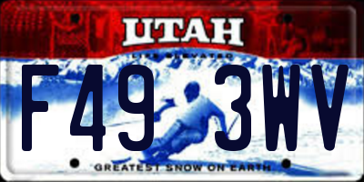 UT license plate F493WV