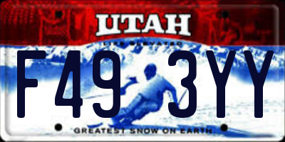 UT license plate F493YY