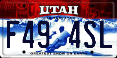 UT license plate F494SL