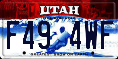 UT license plate F494WF