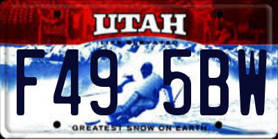 UT license plate F495BW