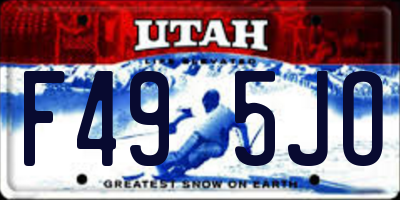 UT license plate F495JO