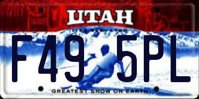 UT license plate F495PL