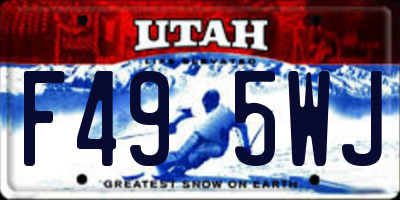 UT license plate F495WJ