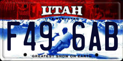 UT license plate F496AB