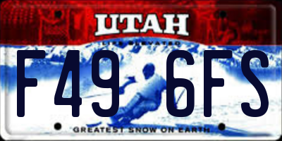 UT license plate F496FS