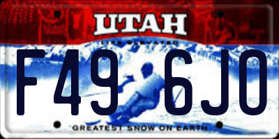 UT license plate F496JO