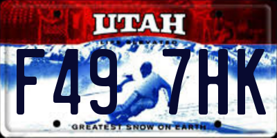 UT license plate F497HK