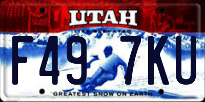 UT license plate F497KU